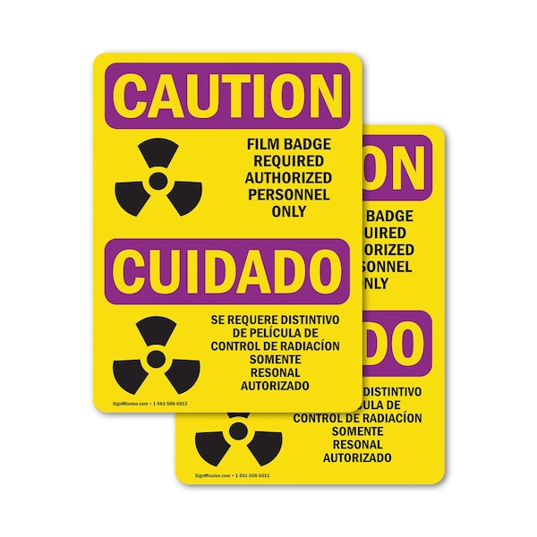 Signmission Radiation & Laser Sign, 10 in H x 7 in W, Vinyl Decal, Rectangle OS-2PACK-CR-D-710-L-10167 - main